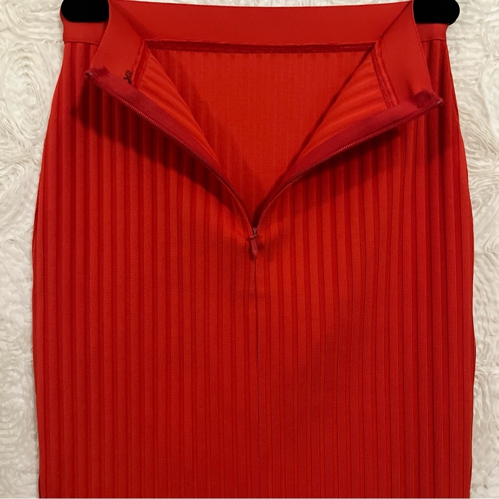 BELLA BARNETT Orange Bandage Wiggle Pencil Bombshell Sexy Tight Skirt Medium - Picture 6 of 7